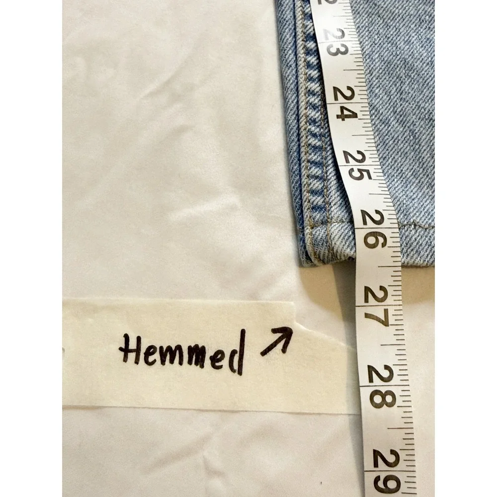 Vintage Levi's 505 Jeans W40 Hemmed Straight Leg Light Wash 90s‎ Classic Denim